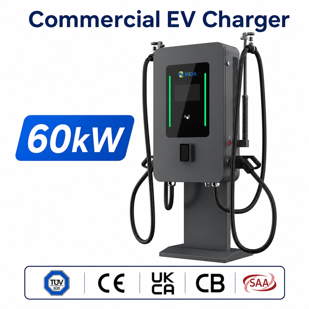 Professional 60kw 80kw Pillar Type DC EV Fast Charging Station With CCS1 CCS2 Connectors Floor - Flexible 40kW-80kW Power Options