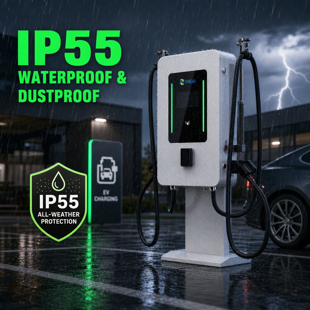 Smart 40kw 60kw 80kw DC Fast EV Charging Station Floor Mounted Stand Column Electric Vehicle - Built for Demanding Commercial Duty
