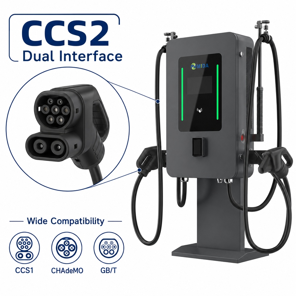 High Efficiency 60kw 80kw Pillar DC Fast Charger Station Public Commercial EV Charging Pile Dual - Safety, Compliance and Long Service Life